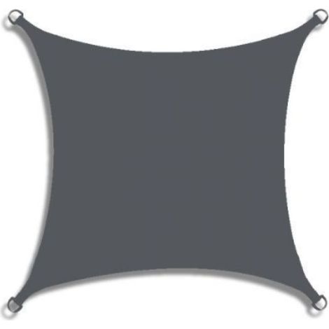 Voile d'ombrage carrée (2 x 2 m), tissu polyester oxford, protection solaire et respirante, idéale pour terrasse et jardin (1/4)