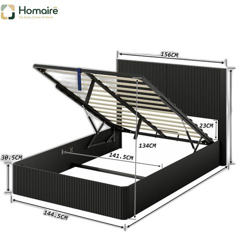 Meuble de rangement avec tiroirs, noir, en décor bois 210 x 156 x 113.5 cm HOMAIRE (1/5)