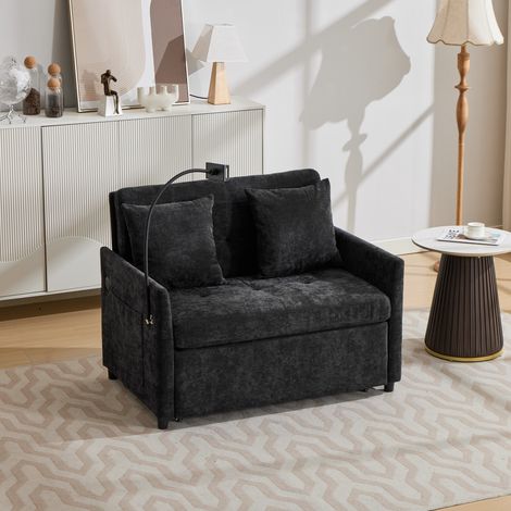 Canapé en tissu au design minimaliste et moderne, canapé-lit multifonctionnel et transformable – confortable pour le salon, le bureau et le studio, petit meuble convertible en lit de sieste pliable un (1/4)
