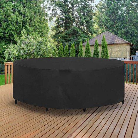 Runde Gartentischabdeckung, wasserdichtes und UV-beständiges Oxford-Gewebe, strapazierfähige Schutzhülle für Gartentische und -stühle, Ø 18595 cm (1/4)