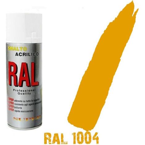 Bomboletta spray ral 1004 giallo golden acrilico vernice brillante lucido graffi