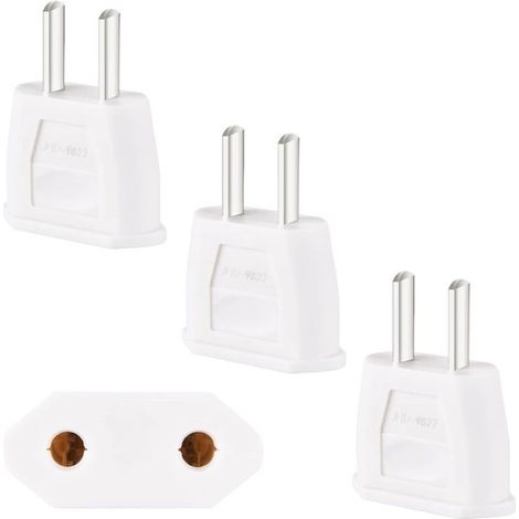 Amerikanischer Steckeradapter,Reiseadapter 3 x japanischer Steckeradapter,Frankreich-zu-USA-Steckeradapter,Japan-zu-Europa-Adapter,Mexiko (weiß) (1/5)