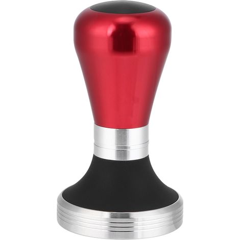 Tamper à café rouge 58mm, presse poudre réglable en hauteur avec poignée, acier inoxydable, adapté machine à espresso.