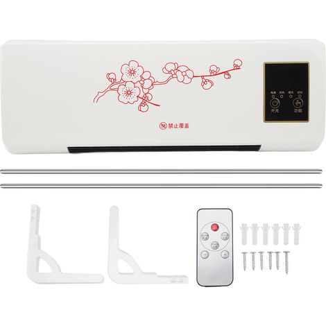 Chauffage mural à air chaud 2000W avec télécommande et cintre, prise UE 220V, radiateur soufflant pour pièce (1/5)