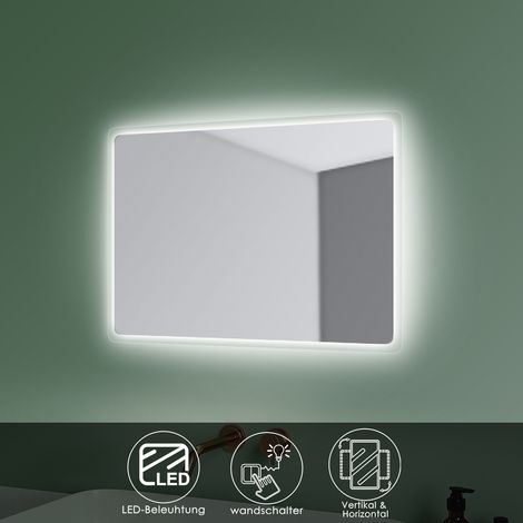 SONNI LED Badspiegel Badezimmer Lichtspiegel Badezimmerspiegel Wandspiegel energiesparender 40x60cm IP44 (1/5)