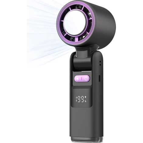 Portable Handheld Cooling Ice Fan, Folding Mini Powerful Cold Fans, 2000mAh Rechargeable, 2-6 Hours Of Battery Life Can Be Worn Around The Neck Held In The Hand Or Placed on A Table (1/5)