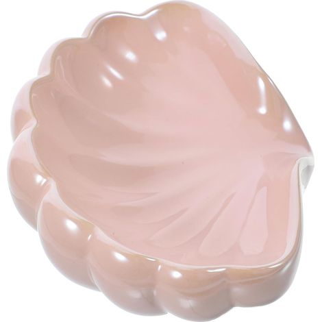 Porte-savon en céramique en forme de coquillage, petit modèle rose, autonettoyant. (1/5)