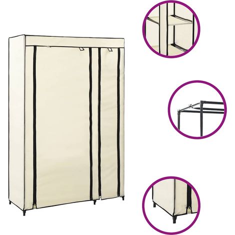 Maison Exclusive - Armadi Pieghevoli 2 pz Crema 110x45x175 cm in Tessuto