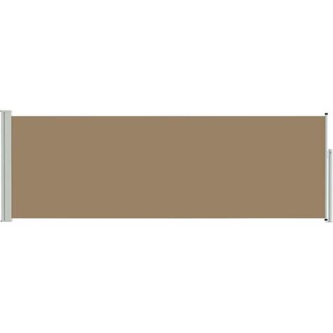 Rideau latéral rétractable, gris-brun, 500 x 100 cm, fibre de polyester (1/5)