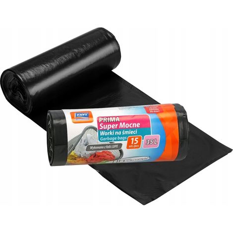 Superstarke Müllsäcke 35 l, schwarz, 15 Stück