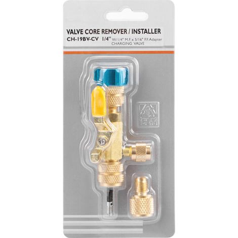 High-Efficiency Valve Dissolver Installer for R22 and R410 Ports - Convenient Replacement Tool for Air Conditioners - Brass Material (1/5)
