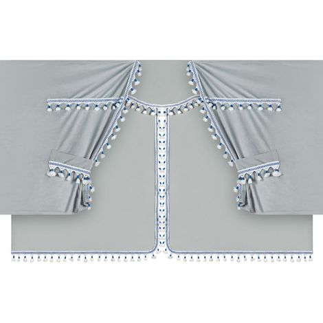 Luxury Pro-Cabin, set tende in poliestere per camion - Argento/Blu