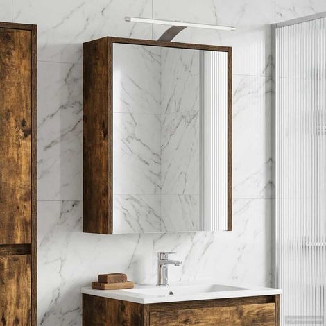 Armario con espejo de baño Roble ahumado 43 x 16 x 62.5 cm
