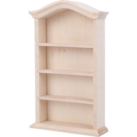 Étagère en bois pour maison de poupée 1:12, meuble miniature DIY, accessoire de décoration pour poupées, bibliothèque modèle. (1/5)