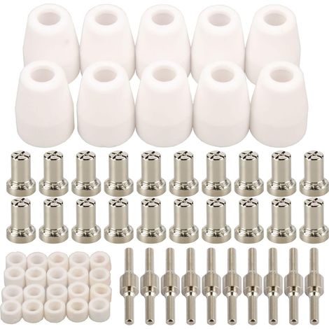 60 pièces PT-31 nickelé étendu Air Plasma buse de coupe électrode consommables Fit LG-40 PT-31CUT50 (1/5)