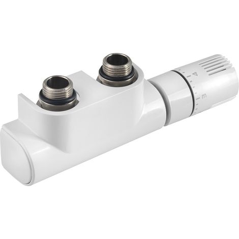 Aqualine - Kit de raccordement vanne thermostatique, raccordement central, blanc CP9720S (1/3)