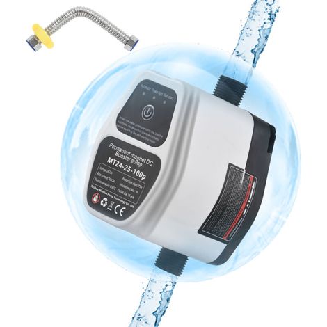 Pompe de surpression d'eau portable 24V 100Pa Auto Shower Water Pressure Booster Intelligent Sensing Energy Saving Max 25L/min Flow 82Ft Lift Low Noise Multifunctional Water Booster Pump-- (1/5)