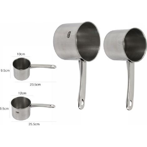 TrAdE Shop Traesio - Coppia Set 2 Pentolini Bollilatte Pentola Bollitore Da Latte In Metallo 59237 - (1/2)