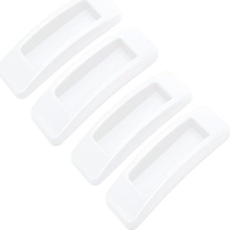Lot de 4 poignées porte coulissante autocollantes blanches, adhésives pour meubles (1/5)