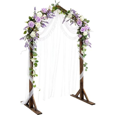 Wooden Wedding Arch, 2.15 m Wooden Wedding Arch, Wide Balloon Arch, Aged Garden Arch, Flower Arch, Wedding Country Arch, Wooden Arch for Wedding, Birthday, Party Decoration (1/5)