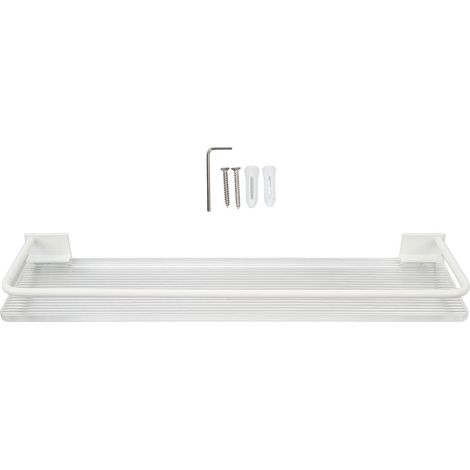 Étagère murale de salle de bain en acrylique et aluminium, sans perçage, flottante, sans tige, rangement pour la maison (1/5)