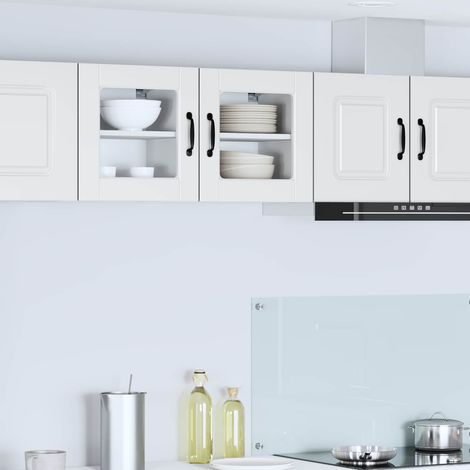 Armoire murale de cuisine en bois d’ingénierie blanc 40 x 31 x 40 cm avec 1 étagère - PANGIVO (1/5)
