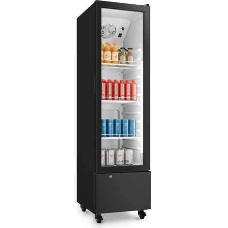 Klarstein GrandCooler Réfrigérateur à boissons commercial 180 L - Réfrigérateur à boissons avec éclairage LED (blanc/bleu), température réglable de 0 à 10 °C, 3 étagères