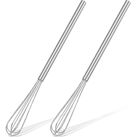 Set mit 2 kleinen Edelstahl-Schneebesen, robuste kleine Edelstahl-Schneebesen zum Aufschäumen, Schlagen und Mischen von Sahne