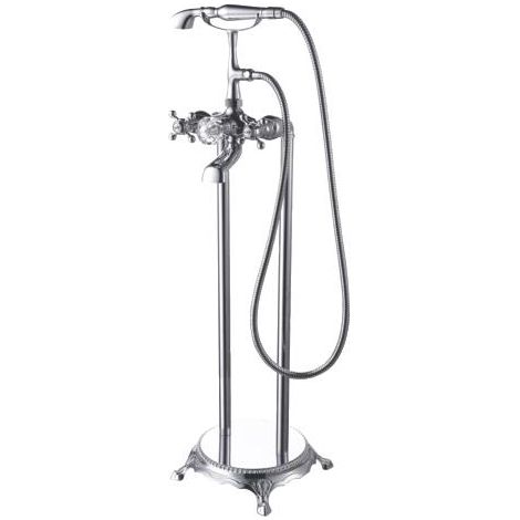 ONDEE ZEN - Mélangeur pour baignoire îlot GETTO - 100cm - Laiton - Finition chromé (1/4)