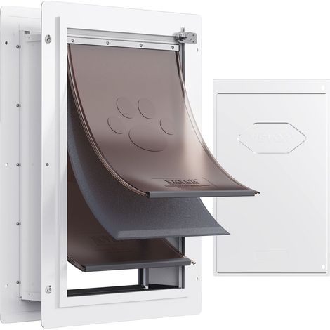 Porte pour animaux 14,25 x 21,1 avec cadre métal, porte étanche pour chiens et chats, installation simple pour murs intérieurs ou (1/5)