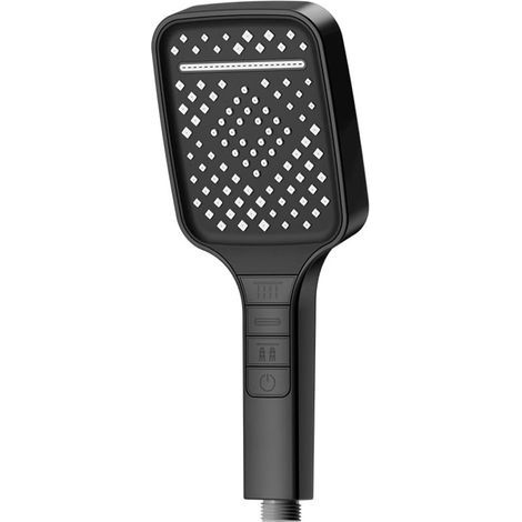 Pommeau de Douche Grand, Pommeau de Douche Carré, Pommeau de Douche Economie Deau Haute Pression, Douchette Douche Salle de Bain 7 Modes (noir) (1/5)