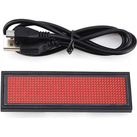 Panneau LED rouge 30x10 cm, 8 messages et 4 niveaux de luminosité, alimentation USB, afficheur lumineux pour véhicule (1/5)