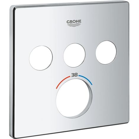 Grohe Rosette für SmartControl Unterputz-Thermostat eckig Chrom, mit 3 Absperrventile (1/2)