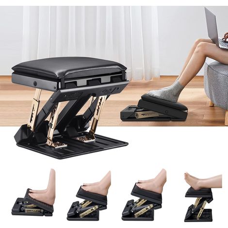 Repose Pieds Bureau, Bureau à 4 Hauteurs avec Repose-Pieds Souple Amovible, Repose-Pieds Ergonomique Pliable avec Perles de Massage, pour Voiture, Sous le Bureau, la Maison, le Train (1/5)