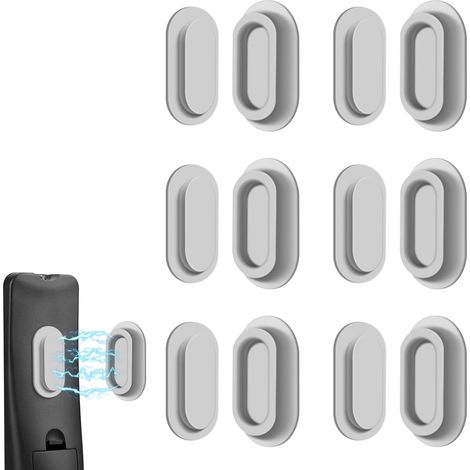 Lot de 6 supports magnétiques pour télécommandes – Support mural magnétique en silicone amélioré pour télécommandes de télévision, ventilateur et climatiseur – Fixation murale auto-adhésive sans perça (1/5)