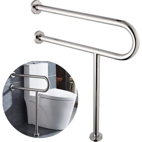 60 cm Wand-Haltegriff mit Füßen, Toiletten-Haltegriff für Behinderte, rutschfester Edelstahlgriff, Stehgriffe für Badezimmer-WCs für Behinderte, Senioren und Schwangere (1/5)