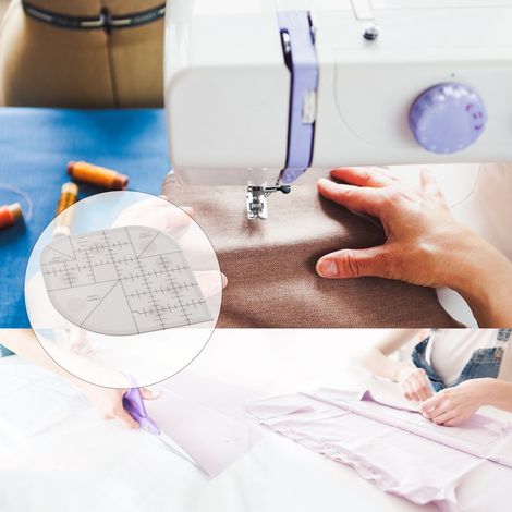 Réglisse acrylique pour couture avec gabarit de découpe courbe, outils DIY et patchwork, 15,24 cm, 60 g (1/3)