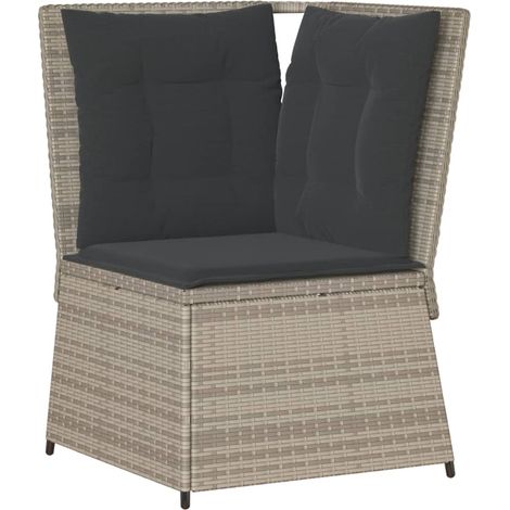 Maison Exclusive - Garten-Ecksofa mit Kissen Hellgrau Poly Rattan