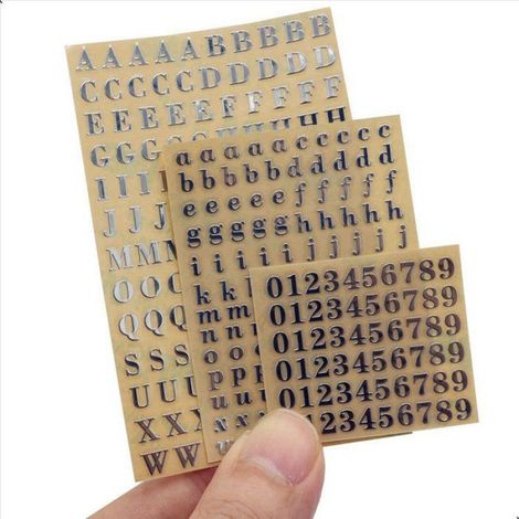 18 Feuilles 0,18 Pouce Alphabet Nombre Autocollants Paillettes Alliage Auto-AdhéSif Lettres Autocollants Or/Argent (4.5Mm) (1/5)