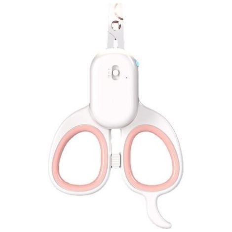 Coupe Griffes pour Chat, Multifonction Coupe-Ongles Professionnels pour Chiot & Petit Animal, Ciseaux Acier Inoxydable, équipé d'une lumière LED Haute luminosité et d'une lumière UV (Rose) (1/4)