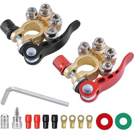 Connecteurs de bornes de batterie de voiture, 2 x bornes de batterie de voiture à déconnexion rapide à 4 voies pour bornes de type A SAE/JIS, compatibles avec les voitures, les fourgonnettes, les cami (1/4)