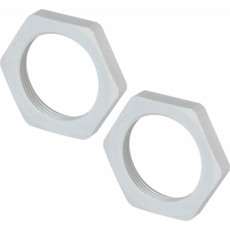 2x Ecrou pour presse étoupe en polyamide PA gris clair filetage métrique forme 6 étoiles Fermeture Câble Fils Etanchéité Protection Stabilité, M50 x 1,50