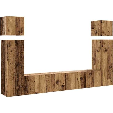 Maison Exclusive - 8-tlg. TV-Schrank-Set Wandmontage Altholz-Opti