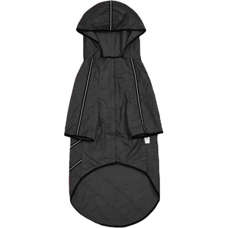 Manteau Pluie Chien - Imperméable avec Capuche et Réflecteurs - Pour Marche Extérieur et Randonnée - Taille 3XL - Noir (1/5)