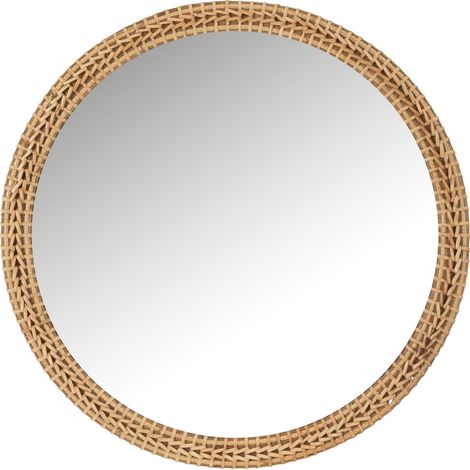 Miroir rond bois naturel style scandinave pour une déco chaleureuse - Bois naturel clair et authentique (1/2)