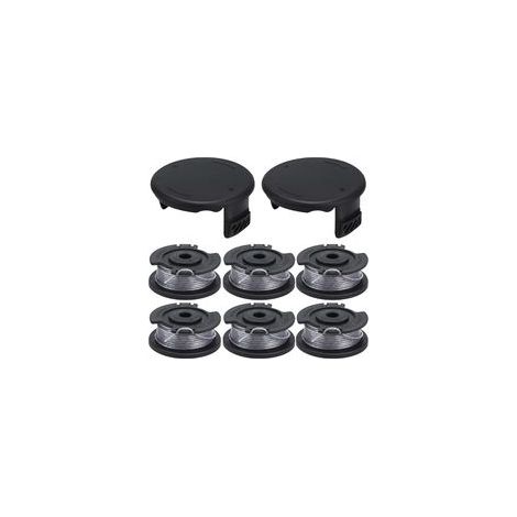 Lot de 6 bobines de fil F016800569/F016800385 pour coupe-bordure sans fil Bosch EasyGrassCut 23/26/18/18-230/18-260/18-26, longueur 4 m Ø 1,6 mm et couvercle de bobine F016F05320 Bobines + 2 (1/5)
