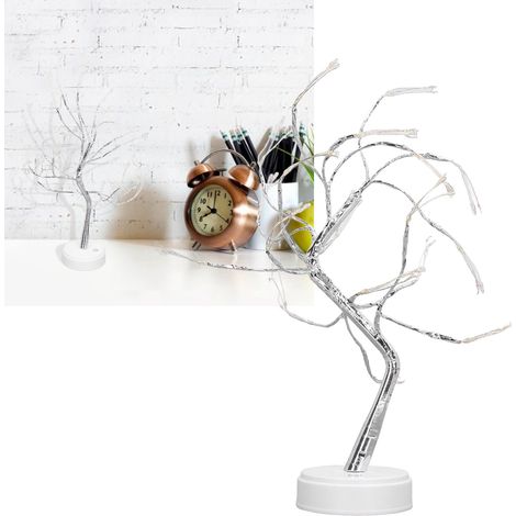 Guirlande lumineuse LED en fil de cuivre, guirlande lumineuse en forme d'arbre à perles, interrupteur tactile, veilleuse étoilée, lumière décorative, branche argentée 108L, colorée. (1/5)