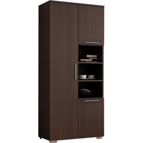 APOLLO Kleiderschrank, Kleiderbügel, Regal, 80 cm, Wenge (1/4)
