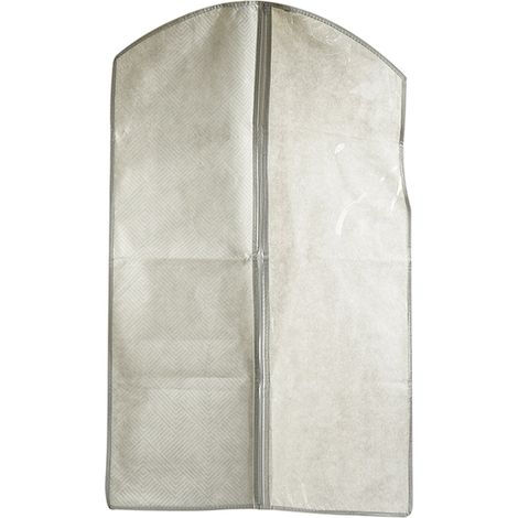 Custodia porta abiti in TNT appendibile per cambio stagione, color bianco, da 60 x 100 cm