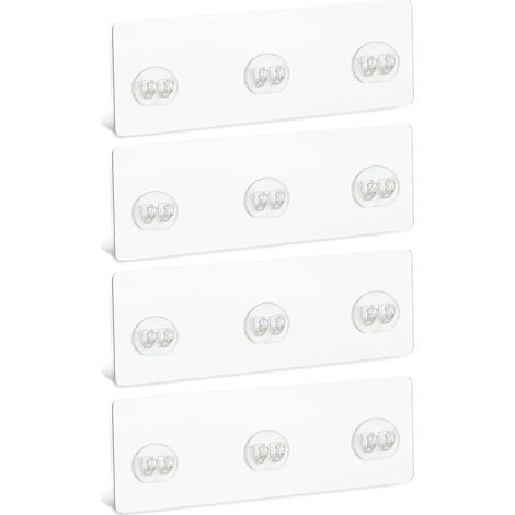 Lot de 4 Crochets adhésifs, transparents, charge 10 kg, fils 1-4 mm, pour panier douche étagère salle de bain cuisine(Troisième trimestre : Nouveaux produits en septembre) (1/5)